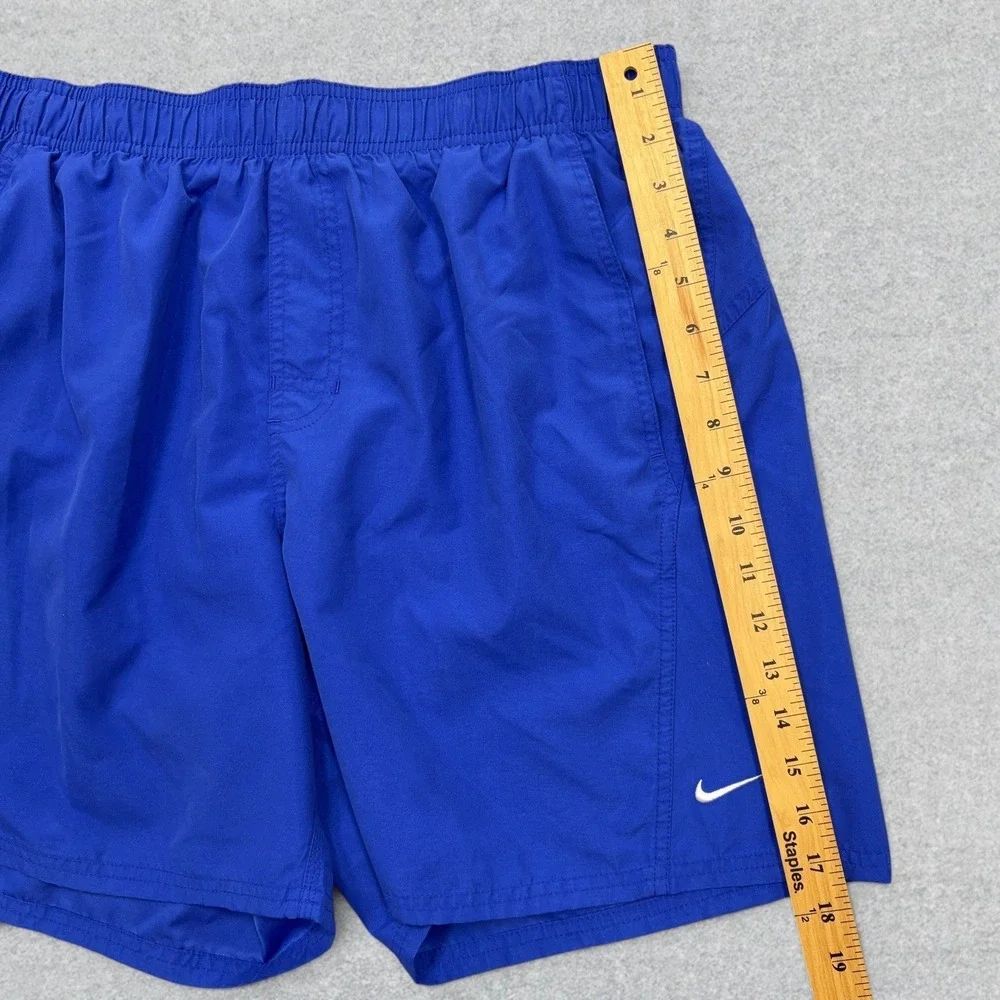 VTG‎ Nike Swim Trunks Mens XL Royal Blue Mesh Lined Embroidered Logo Pockets Y2K